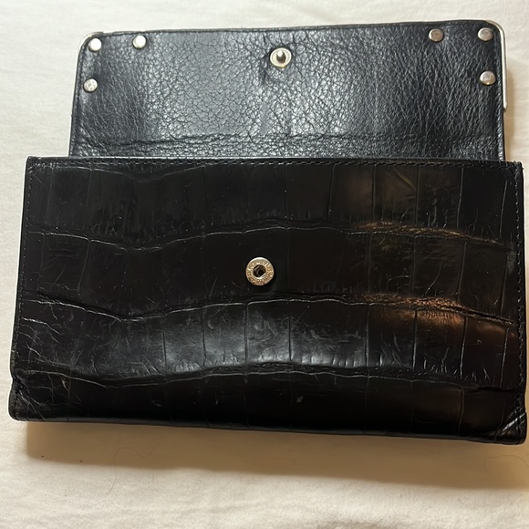 BRIGHTON Black leather, crock embossed, with silver accents! - Picture 3 of 4